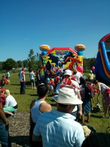 Bouncy room and the line up for it. 