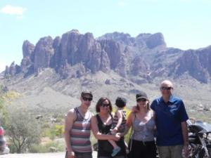 Standing in front of the Superstition Mountains