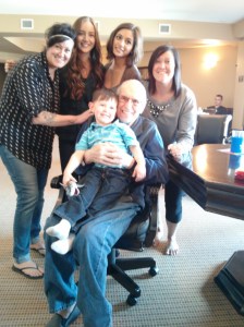 Grandkids and great grand kid at Peter's 80th 