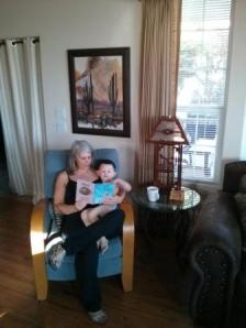 Jackie & Jackson reading in the morning.