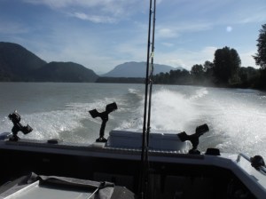 Running down the river in our guide boat 