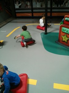 There goes Jackson in the green leading the pack!!!