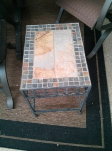 I really like the look of our table I finished today.