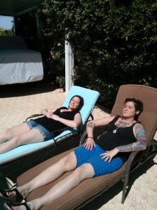 Before the burn Jess & Tor at the pool 