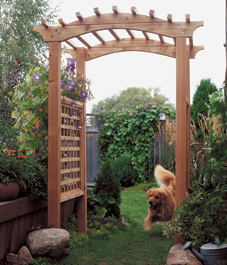 Built with black posts and brown stained rails