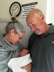 Grammy & Papa with August ( 4 hrs old) 