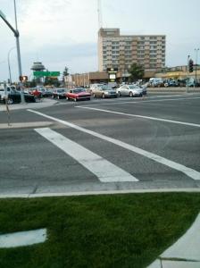 Camaro, Firebird at lights 