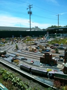 A full yard of mini trains. Quite amazing really.  I am sure it started as a hobby and just got out of hand.