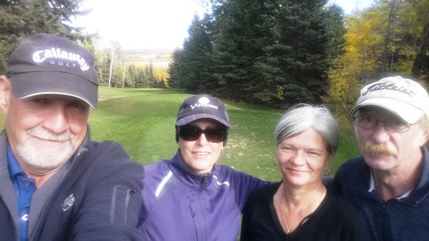 Selfie on an elevated Par 3 150 yards 