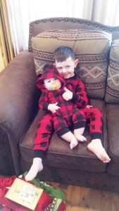 Jackson & August with new PJ's 