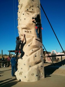 The climbing wall was excellent.