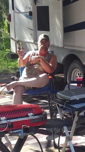 This is happy camper, 4 drinks in, 18 pounder under his belt ( fish not bottle) 