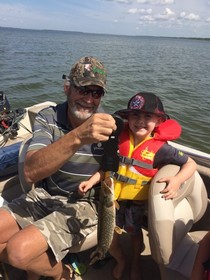 Proud Papa with Jackson's first fish