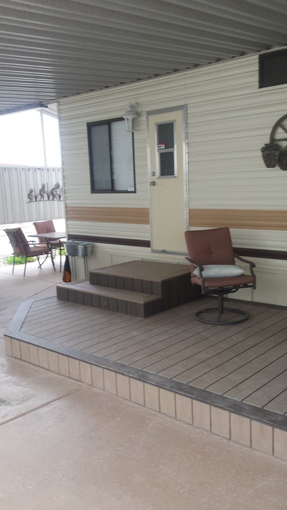 New composite decking looks great and should last 20 years. 